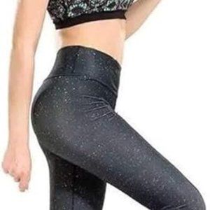 Shagwear Sport Leggings Extra Large with Northern Lights Pattern Black